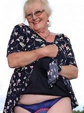 Claire Strips & Plays in Front of Her Garden View